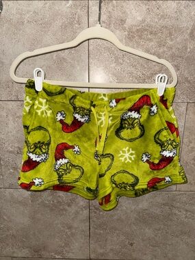 Grinch Holiday Fleece Lounge Shorts - Lime Green